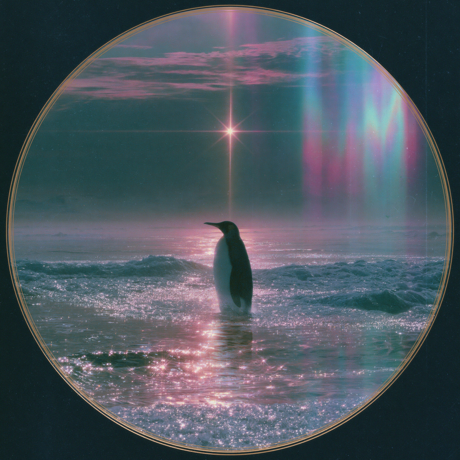 celestial storybook emblem a lone penguin benea