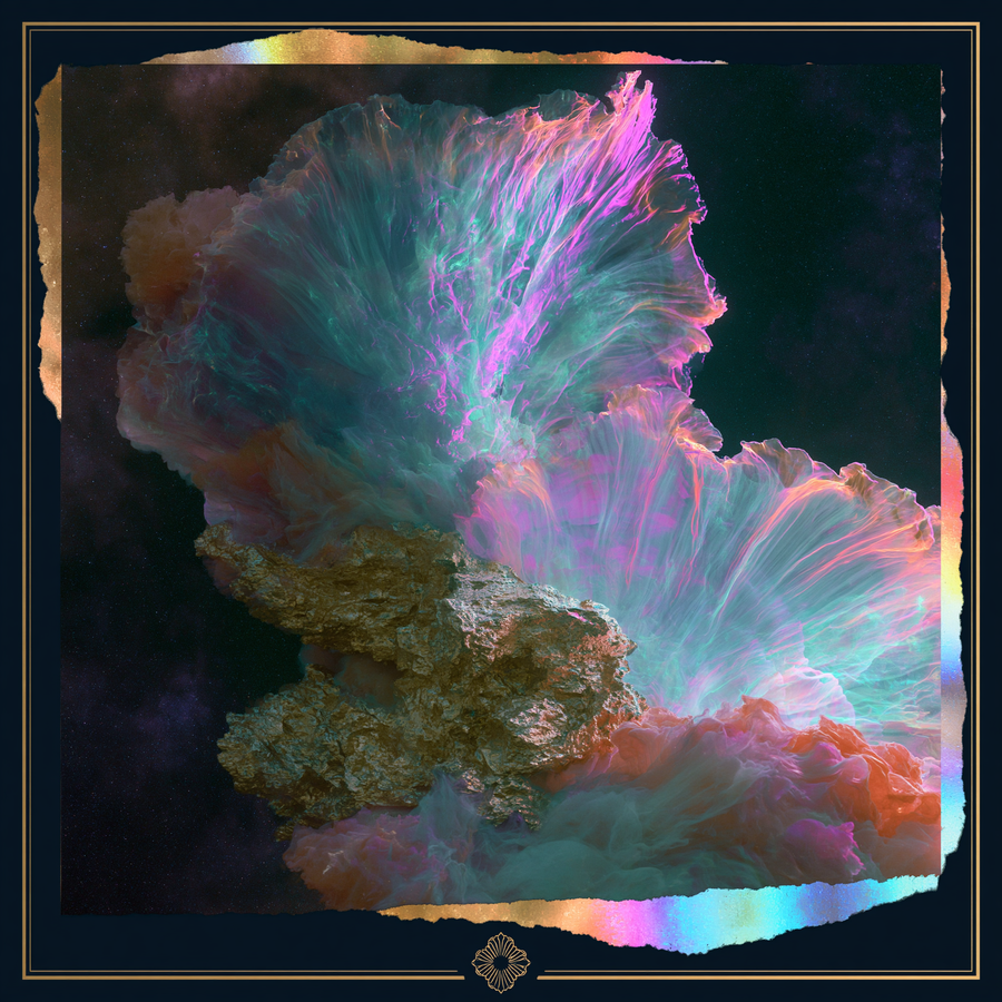 luminous surrealism cosmic navy with iridescent — original artwork by PenguinYiez97, Lucent Torn