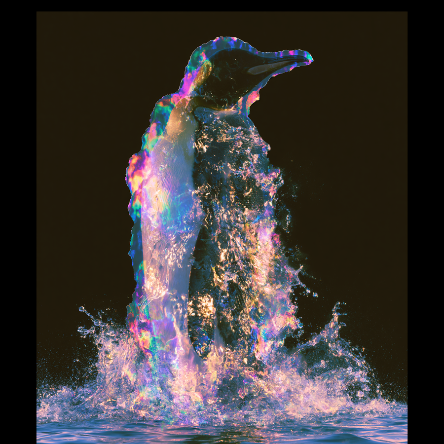 bold streetwear emblem a single iridescent ink